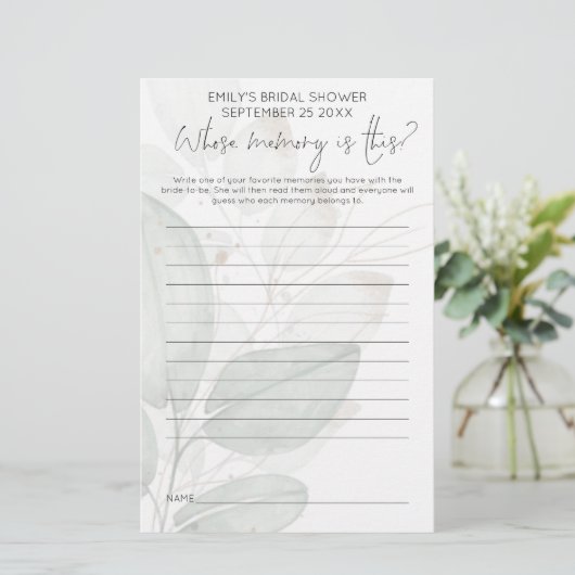 ウェディングシャワーゲーム 誰の記憶に色付けされた葉 (スタンド正面)