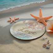 ウェディングシャワーサマーシービーチスターフィッシュシーシェル ペーパープレート