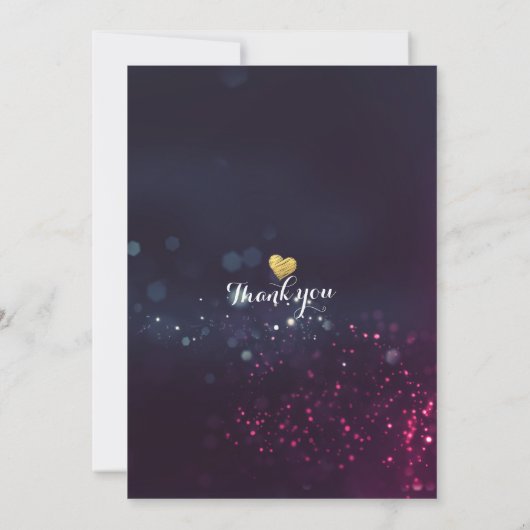 ウェディングシャワーシックなメイソンジャパープルストリングライト 招待状 (裏面)