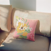 ウェディングシャワーシックバラフラワーズピンク金ゴールドグリッター クッション