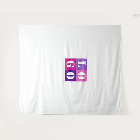 ウェディングシャワータペストリー ロゴを追加 エレガント モダン タペストリー (正面(横))