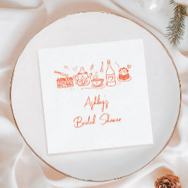 ウェディングシャワーティーのテーマ・ウィムジカル・ドゥードル スタンダードカクテルナプキン