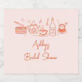 ウェディングシャワーティーのテーマ - 気まぐれな落書き スパークリングワインラベル (シングルラベル)