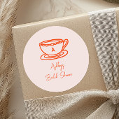 ウェディングシャワーティーのテーマ - 気まぐれな落書き ラウンドシール