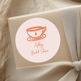 ウェディングシャワーティーのテーマ - 気まぐれな落書き ラウンドシール