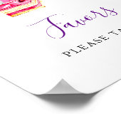 ウェディングシャワーティーパーティーパープルギフトサインかわいい ポスター (角)