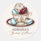 ウェディングシャワーティーパーティーマカロン ラウンドシール (正面)