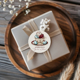 ウェディングシャワーティーパーティーマカロン ラウンドシール