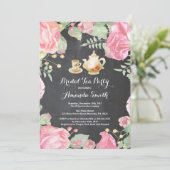ウェディングシャワーティーパーティー招待状 花 招待状 (スタンド正面)