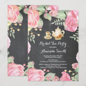 ウェディングシャワーティーパーティー招待状 花 招待状 (正面/裏面)