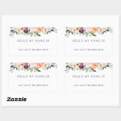 ウェディングシャワーネームタグ 長方形シール (シート)