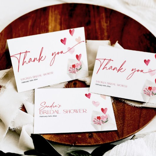 ウェディングシャワーバレンタインデーハート感謝 サンキューカード