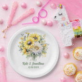 ウェディングシャワーパーソナライズされたひまわり ペーパープレート (パーティー)
