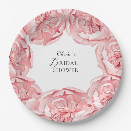 ウェディングシャワーパーティープレート 花 ペーパープレート (正面)