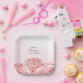 ウェディングシャワーパーティープレート 花 ペーパープレート (パーティー)