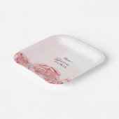 ウェディングシャワーパーティープレート 花 ペーパープレート (傾斜あり)