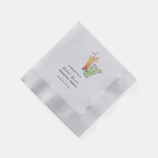 ウェディングシャワーパーティー・コックテールパーティー・モダンパーティー・ペーパー 縁ありカクテルナプキン (角)