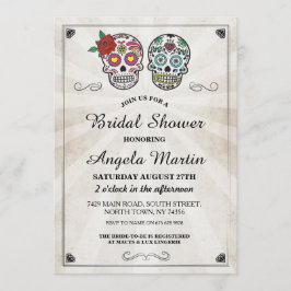 ウェディングシャワーパーティー スイーツ スカル クリーム 招待状