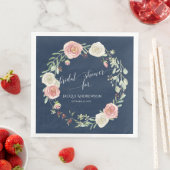 ウェディングシャワーパーティー ネイビー ブラッシュ アイボリー ローズ wreath (インサイチュ)