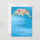 ウェディングシャワーパーティー 水彩画の青い花 招待状 (正面)