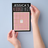 ウェディングシャワービンゴエレガント金ゴールド及びブラックデザイン チラシ (ハンドル)