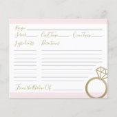 ウェディングシャワーピンクと金ゴールドレシピカード (正面)