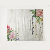 ウェディングシャワーフォトバックグラウンド花ウッドライト タペストリー (正面(横))