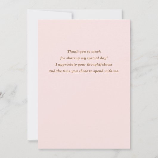 ウェディングシャワーフラット ローズクォーツピンク サンキューカード (裏面)