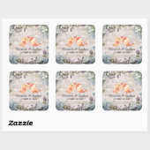 ウェディングシャワーフローラストリングライト&ウッド素朴ライト スクエアシール (シート)