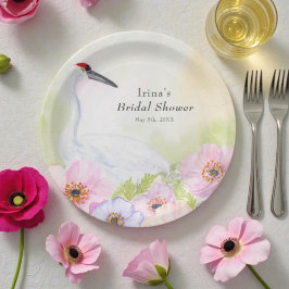 ウェディングシャワープレート ペストルカラーのアネモネとヒクシガラス ペーパープレート