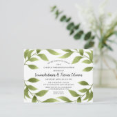 ウェディングシャワーボタニカルウォーターカラー柳 招待状 (スタンド正面)