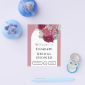 ウェディングシャワーボホ フラワーアーチ エレガント ポスター チラシ (シングル)