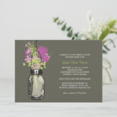 ウェディングシャワーマグカップとワイルドフラワー 招待状 (スタンド正面)