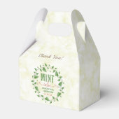 ウェディングシャワーミントは水の色の葉リース フェイバーボックス (裏面サイド)