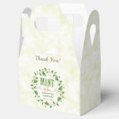 ウェディングシャワーミントは水の色の葉リース フェイバーボックス (オープン)