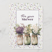 ウェディングシャワーメーソンジャースフローラ ノートカード (正面/裏面)