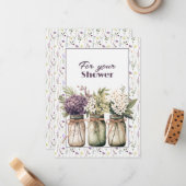 ウェディングシャワーメーソンジャースフローラ ノートカード (正面/裏面インサイチュ)