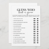 ウェディングシャワーモダン新郎新婦ゲームカード (正面/裏面)