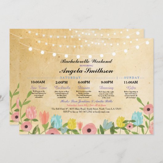 ウェディングシャワーライト フローラル 行程 ヴィンテージ (正面/裏面)