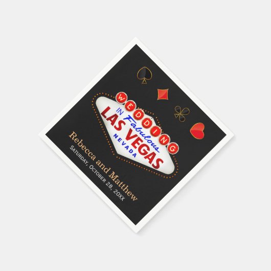 ウェディングシャワーラスベガスウェディングパーティー スタンダードカクテルナプキン (角)