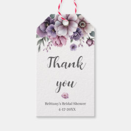 ウェディングシャワーラベンダー水彩花 ギフトタグ