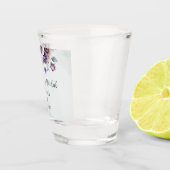ウェディングシャワーラベンダー&グリーンフラワーデザインのショットグラス ショットグラス (右)