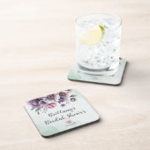 ウェディングシャワーラベンダー＆グリーンフラワープレート コースター (右側)