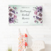 ウェディングシャワーラベンダー＆グリーンフラワー 横断幕 (インサイチュ)