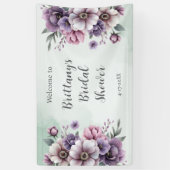 ウェディングシャワーラベンダー＆グリーンフラワー 横断幕 (縦)