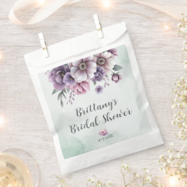 ウェディングシャワーラベンダー＆グリーンフローラル フェイバーバッグ