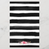 ウェディングシャワーランチメニュー クラシカルな花柄ストライプ (裏面)