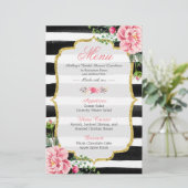 ウェディングシャワーランチメニュー クラシカルな花柄ストライプ (スタンド正面)