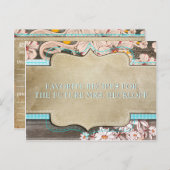 ウェディングシャワーレシピカード - ラスティックフラワーズ ポストカード (正面/裏面)