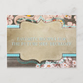 ウェディングシャワーレシピカード - ラスティックフラワーズ ポストカード (正面)